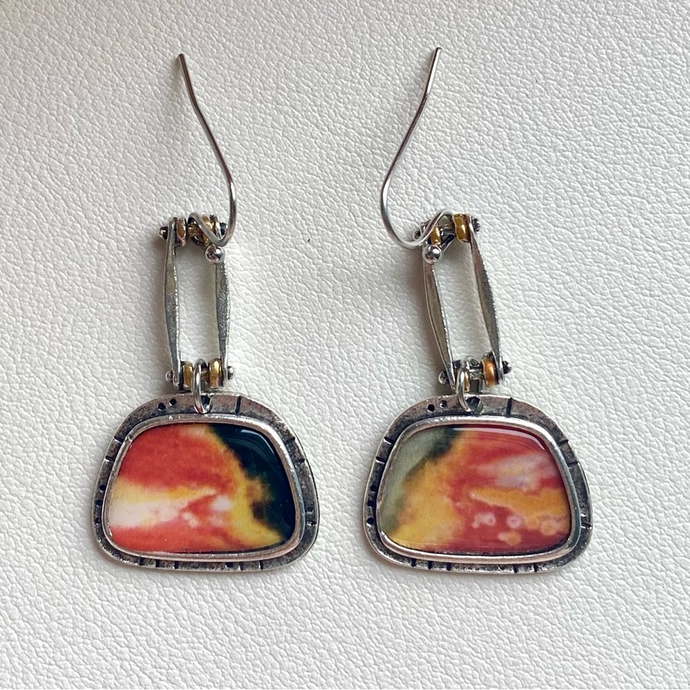 Handcrafted Multicolor Drop Earrings - Picture 1 of 2